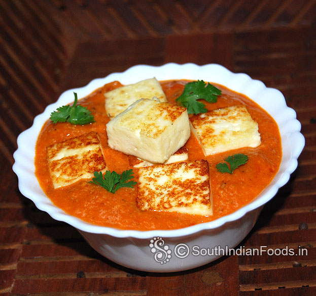 Paneer tomato curry for chapatti and rice