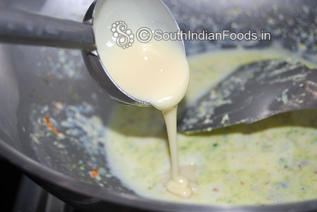 Add sweet condensed milk stir well