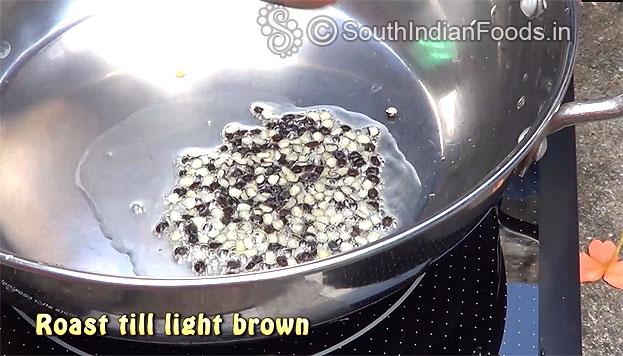 Add 2 tbsp oil, add black urad dal saute till light brown