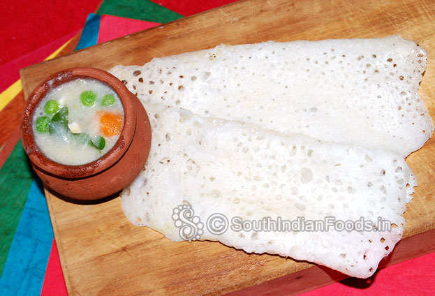 Neer dosa with rice flour and coconut milk
