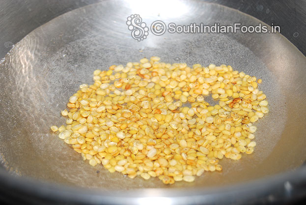 Heat water in a pan, add moong dal& cook well