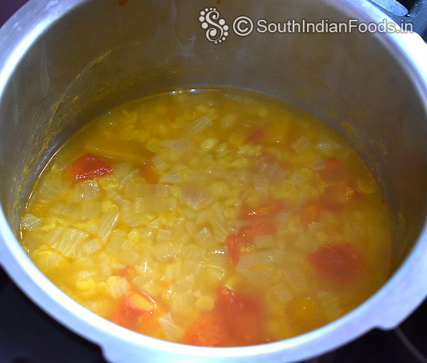 After cooking toor dal pumpkin mixture ready