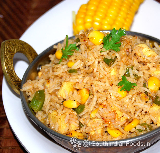 Healthy paneer corn fried rice