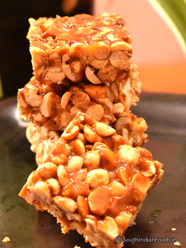 Peanut chikki with jaggery step 25