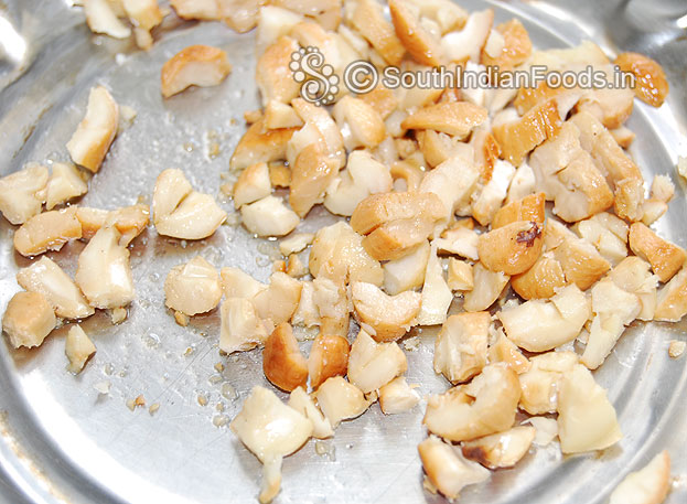 Finely chop cashews