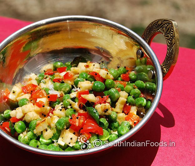 Red capsicum paneer green peas stir fry for 70th independence day