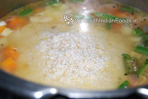 Add soaked samai arisi mix well