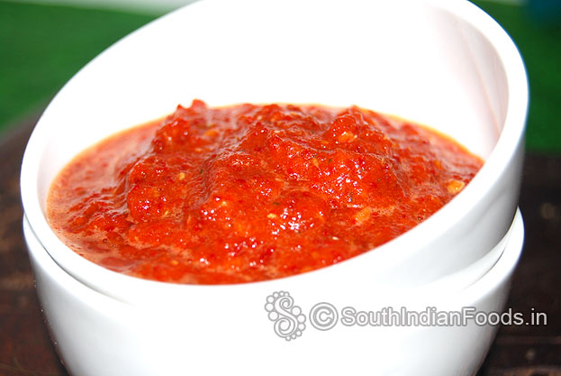 Red chilli chutney or Sigappu milagai chutney