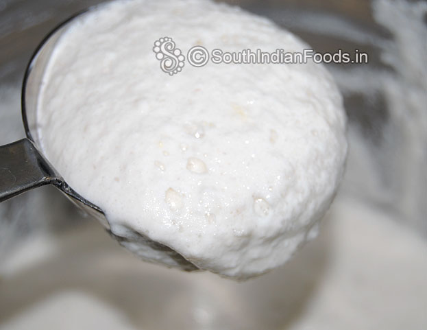 Soft spongy idli batter is ready-After fermentation