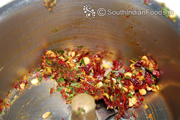After grinding-Red chilli mixture is ready