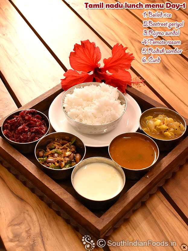 Tamilnadu thali menu-day-1