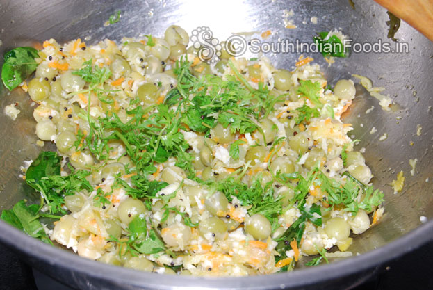 Add chopped coriander leaves mix well & cut off heat