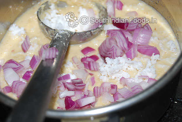 Add chopped onion & grated coconut mix well