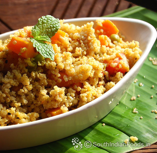 Vegetable samai rice upma