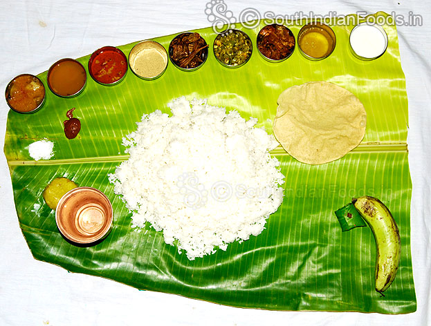 Andhra banana leaf meal for lunch