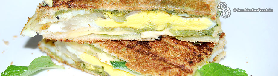 Grilled vegetable egg sandwich-How to make-Step by step photos