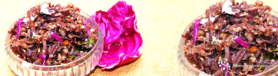 Purple cabbage poriyal