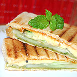 Grilled cucumber cheese sandwich