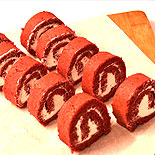 Red velvet Swiss roll cake-No butter