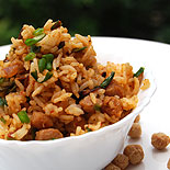 Schezwan soya chunks rice