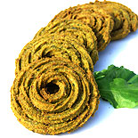 spinach roasted gram chakli