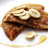 Wheat flour banana pancakes without eggs