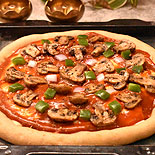 Whole wheat mushroom pizza