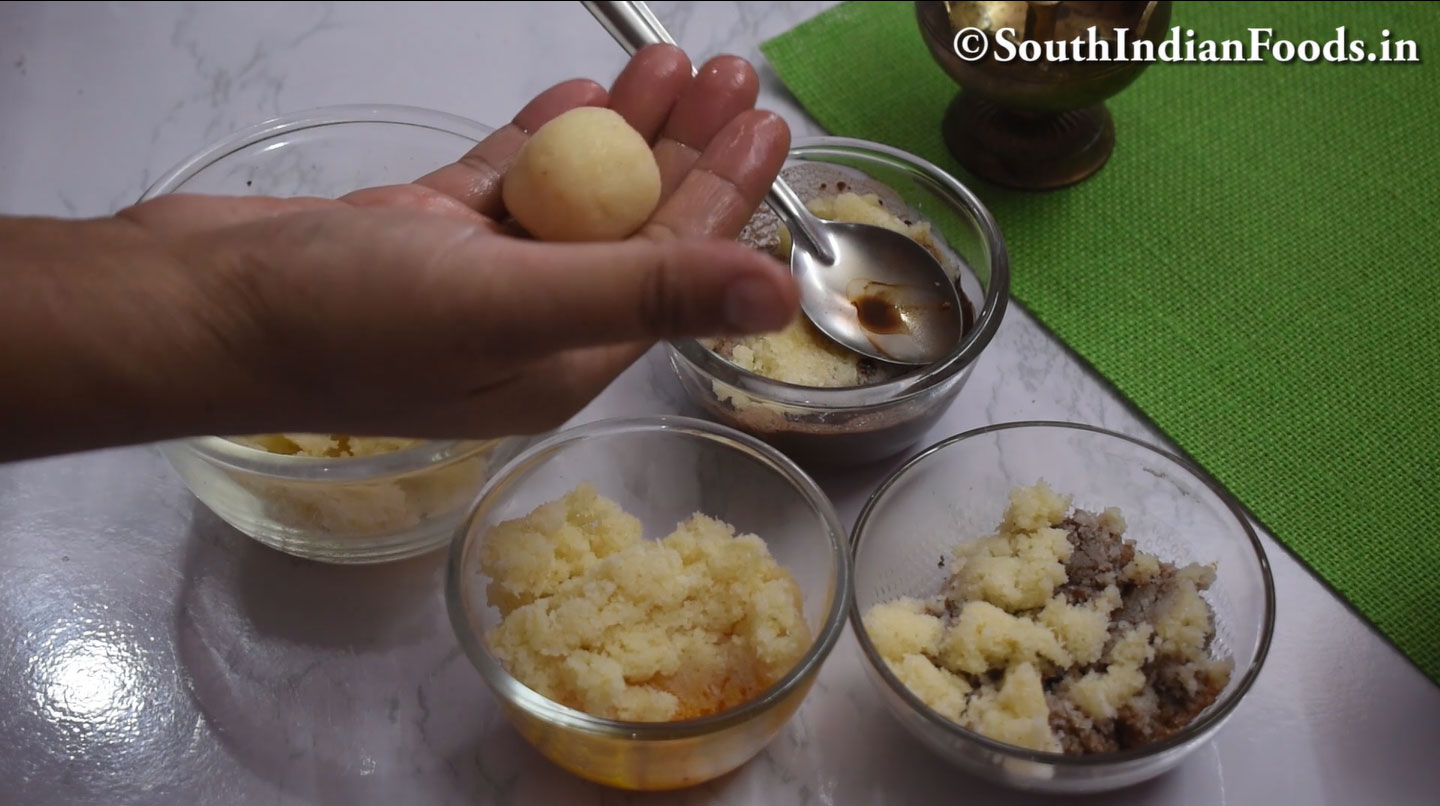 5 Flavored coconut ladoo