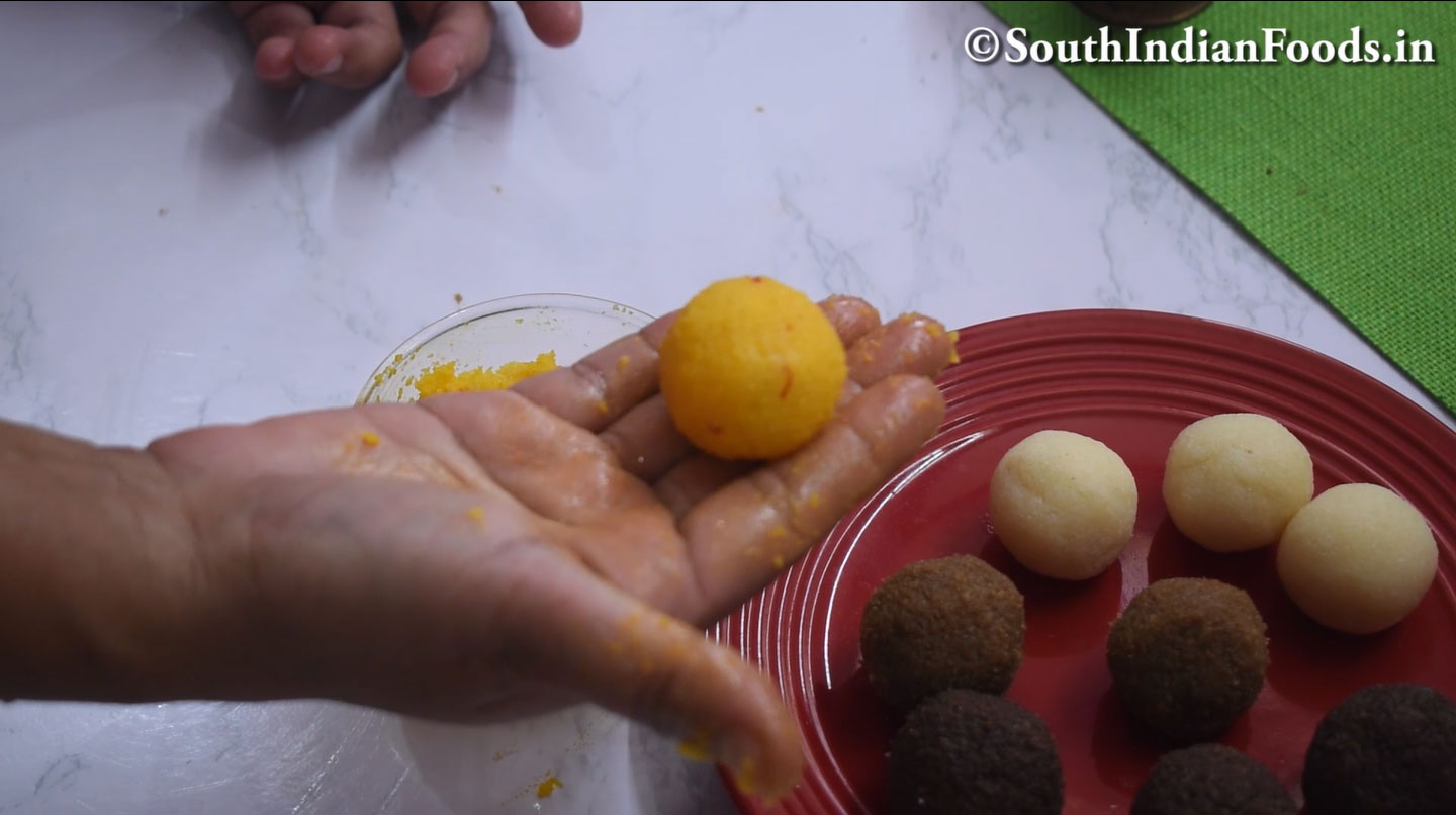 5 Flavored coconut ladoo