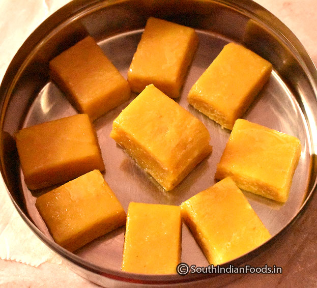 Seven cup burfi with milk powder