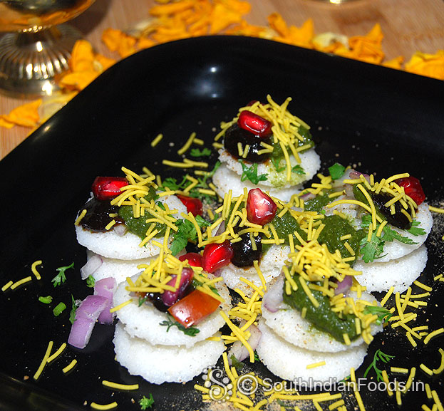 Mini idli chaat