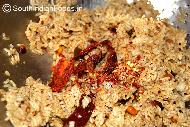 Add crushed dry red chilli