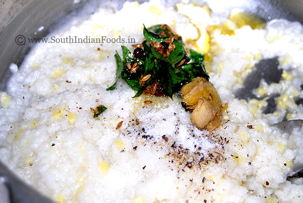 Added seasoning to varagu rice