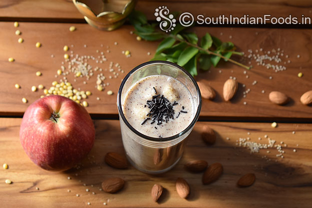 Almond apple milkshake ready