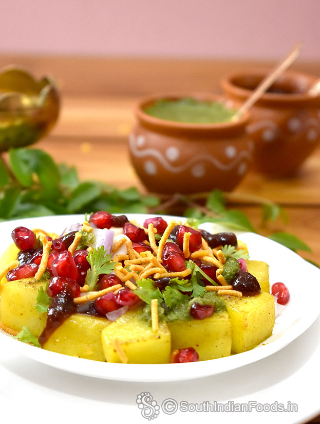 Aloo chaat ready, serve immediately