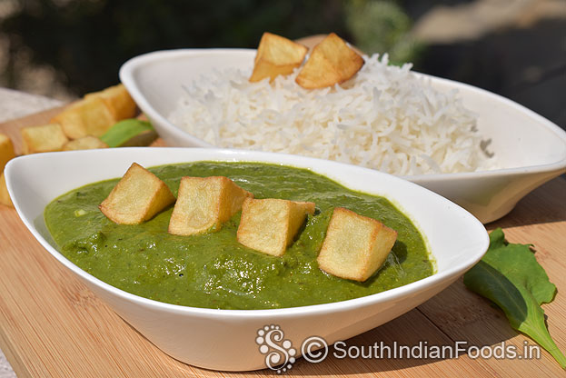 Aloo palak ready