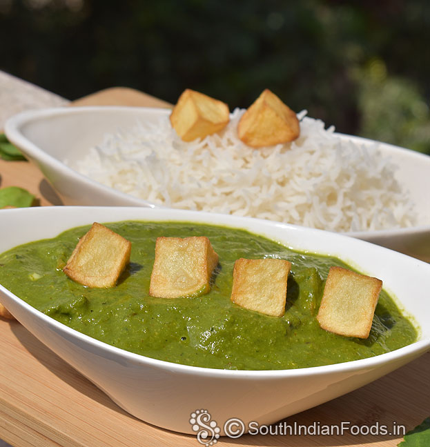 Potatoes in spianch curry