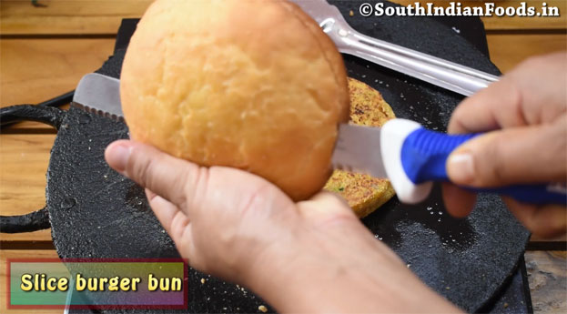 Aloo tikki burger step 16