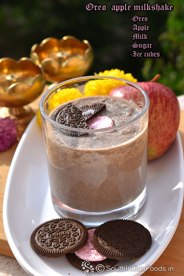 Homemade healthy apple biscuit smoothie