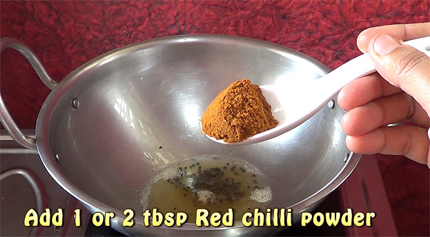 Add red chilli powder