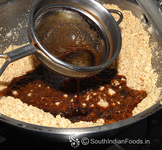 Strain & add into wheat flour mixture