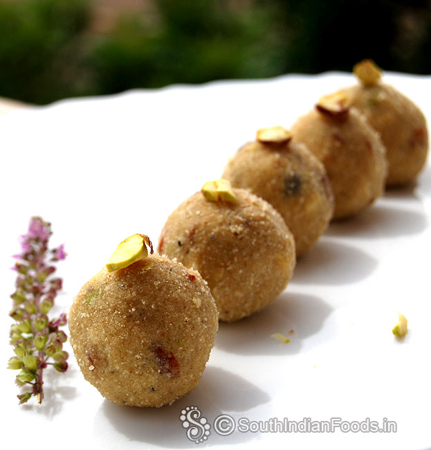 Poha ladoo with brown sugar