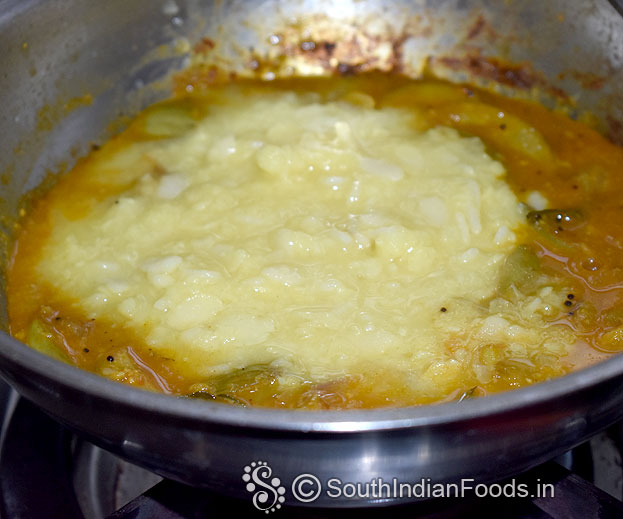 Add cooked avarai paruppu[dried broad beans]