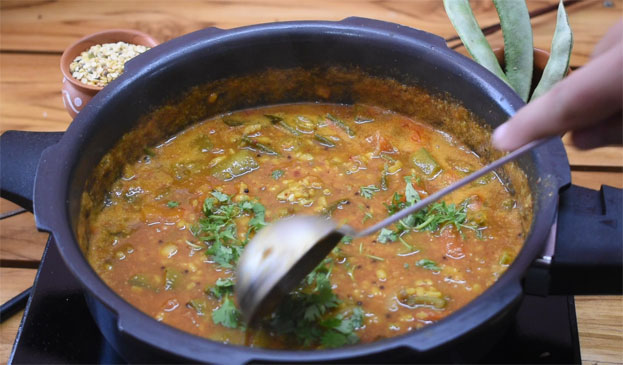 Avarakkai sambar step 15