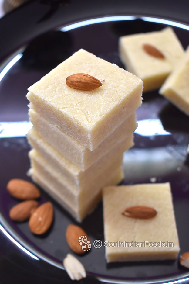 Badam burfi without milk