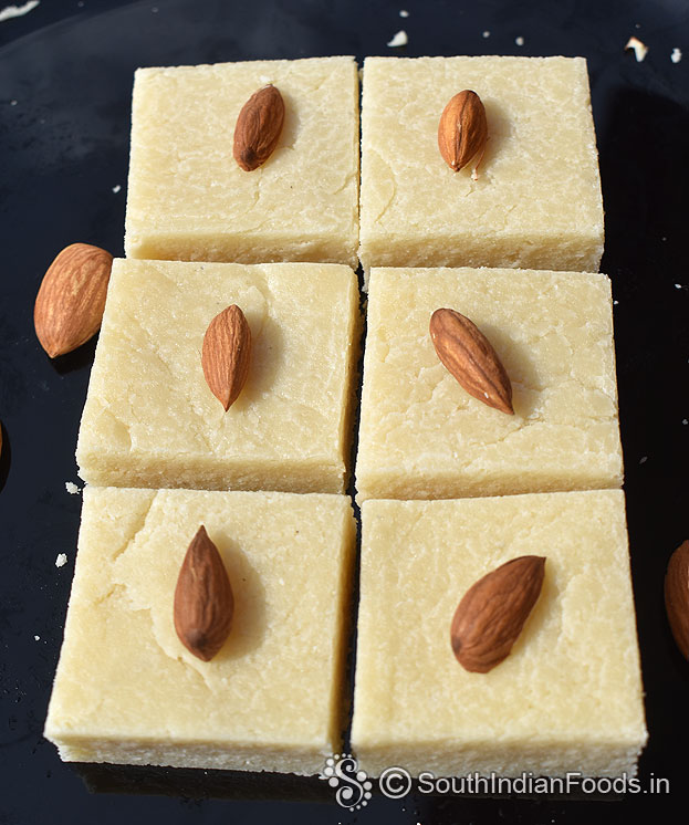 Non-sticky badam burfi
