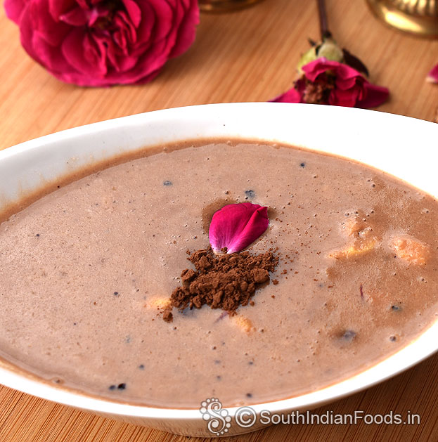 Creamy cocoa powder almond milk pudding