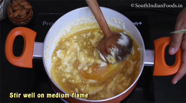 badam jaggery halwa step 14