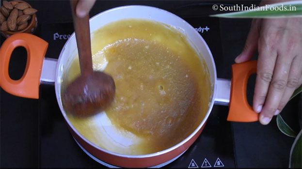 badam jaggery halwa step 17