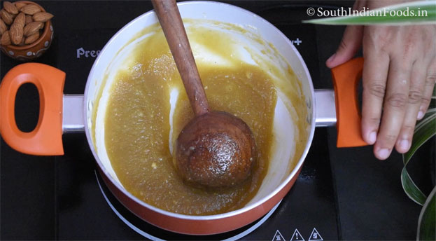 badam jaggery halwa step 19